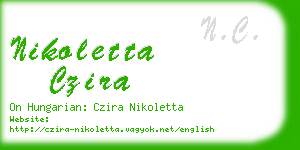 nikoletta czira business card